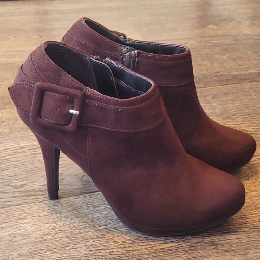 Brown Suede Ankle Booties size 8